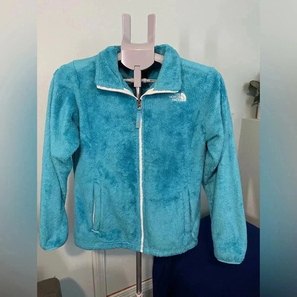 Girls North Face size XL 18 turquoise fleece jacket‎ Bin4 - Picture 1 of 14